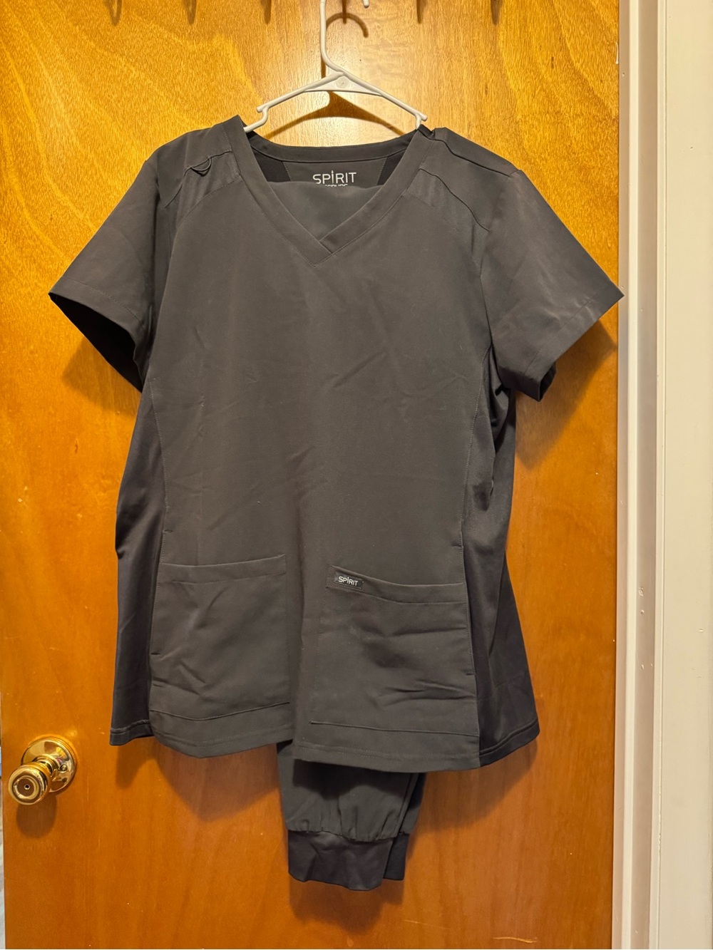 Spirit Women's V-Neck Scrub Set - Gray - Picture 1 of 2